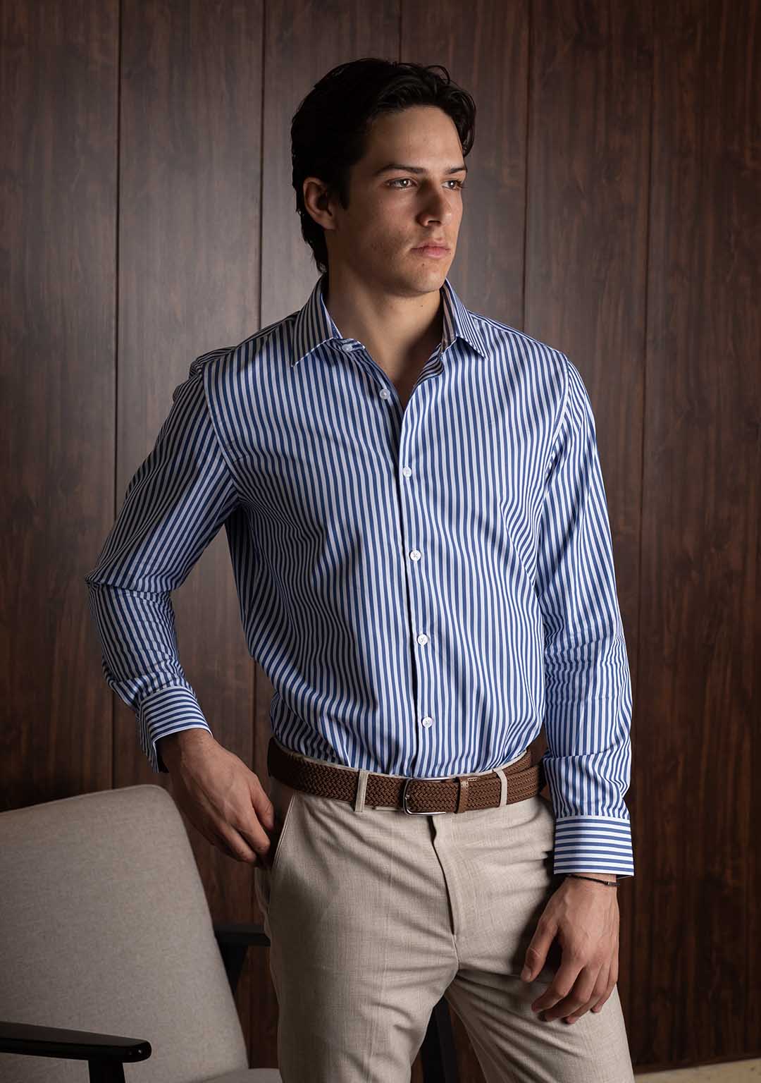 Striped Shirt in Estate Blue
