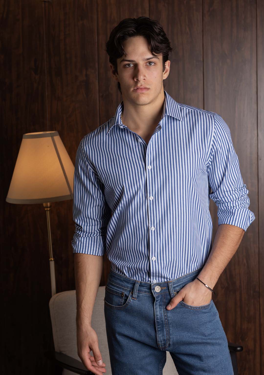 Striped Shirt in Estate Blue