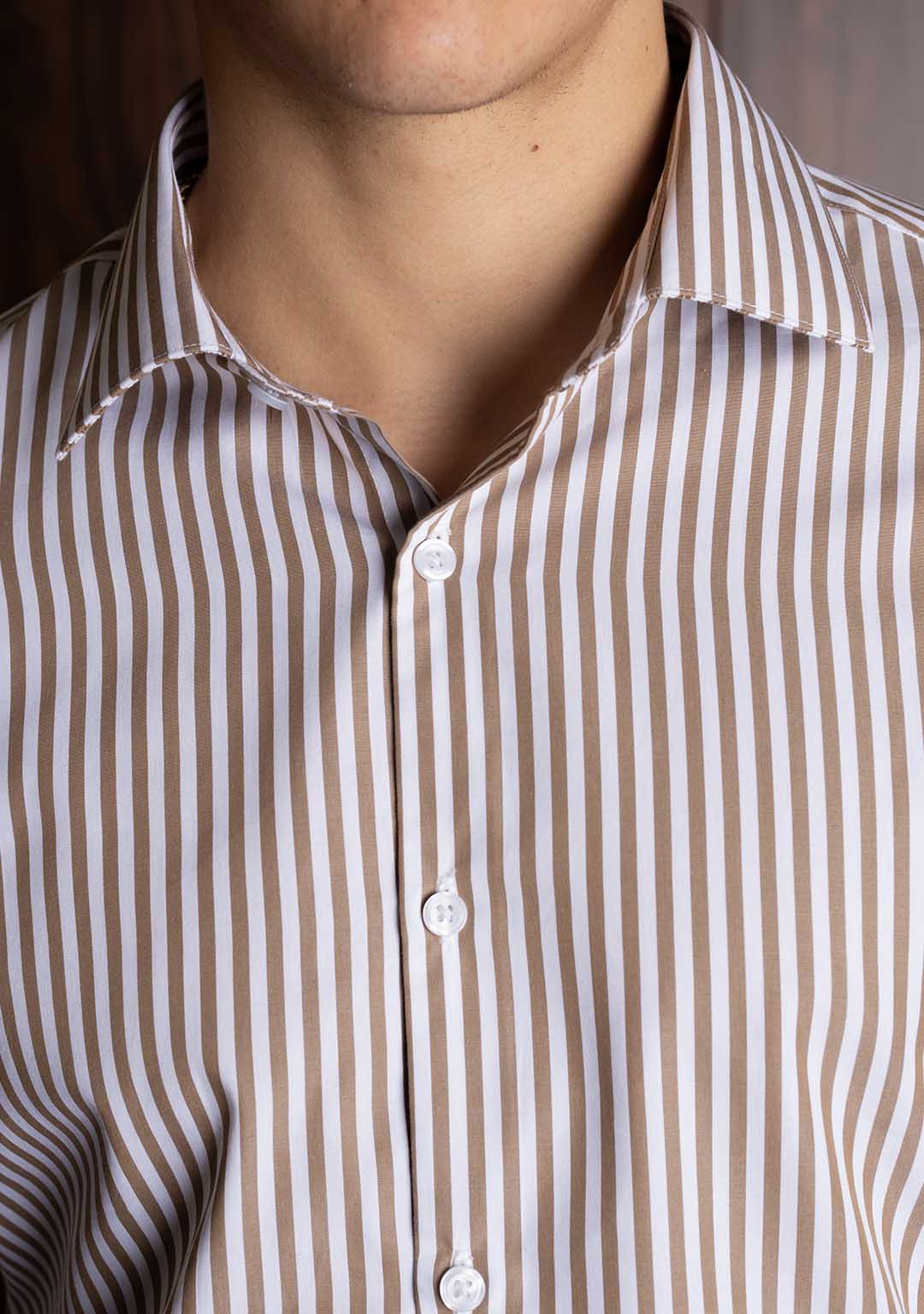 Striped Shirt in Mocha
