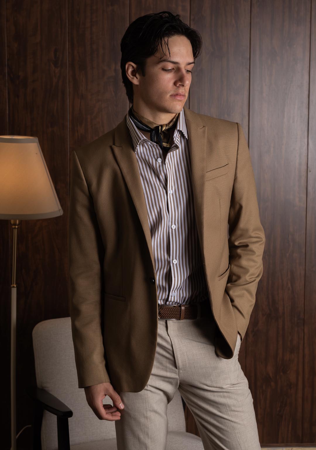 Striped Shirt in Mocha