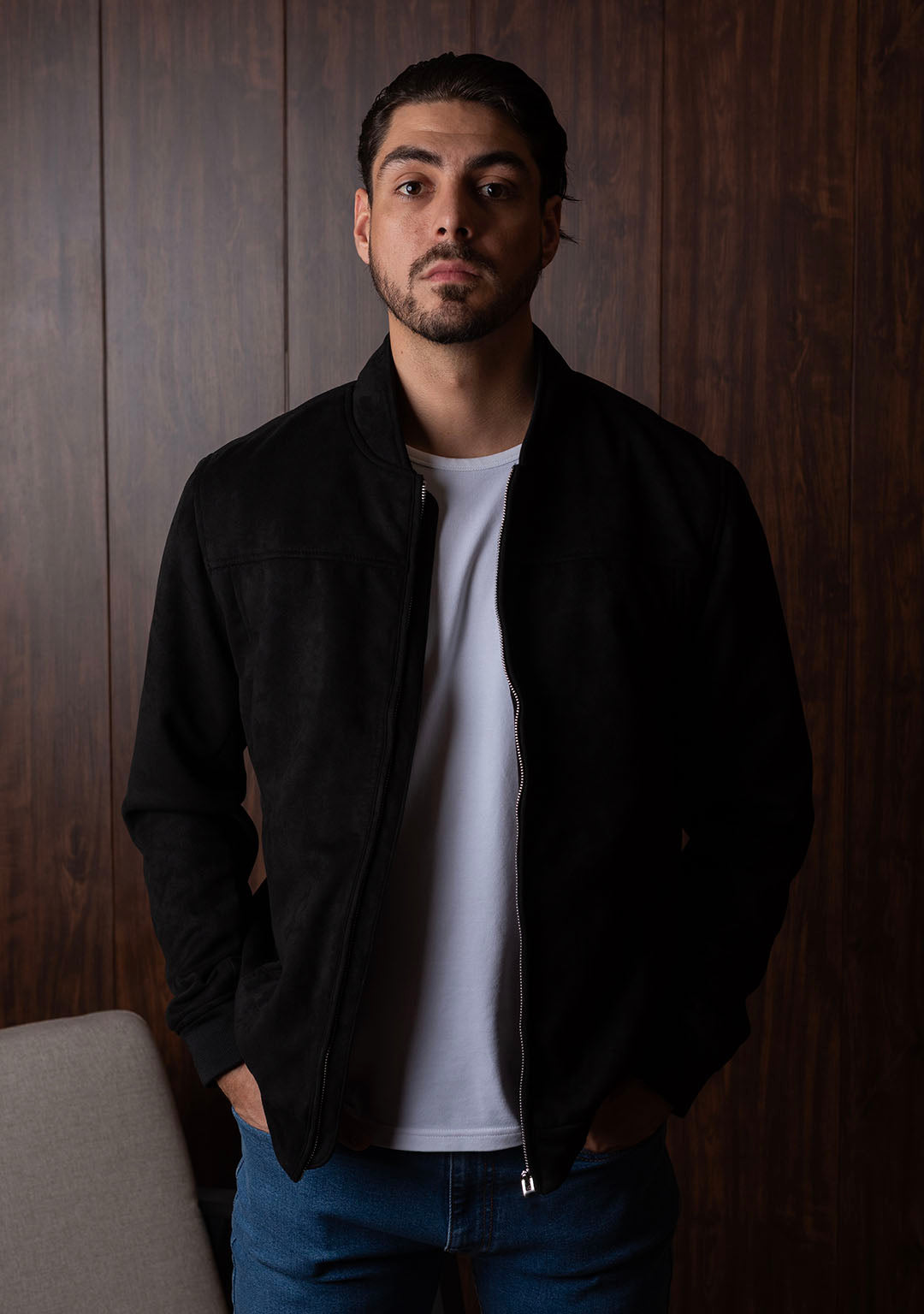 The Suede Jacket in Black