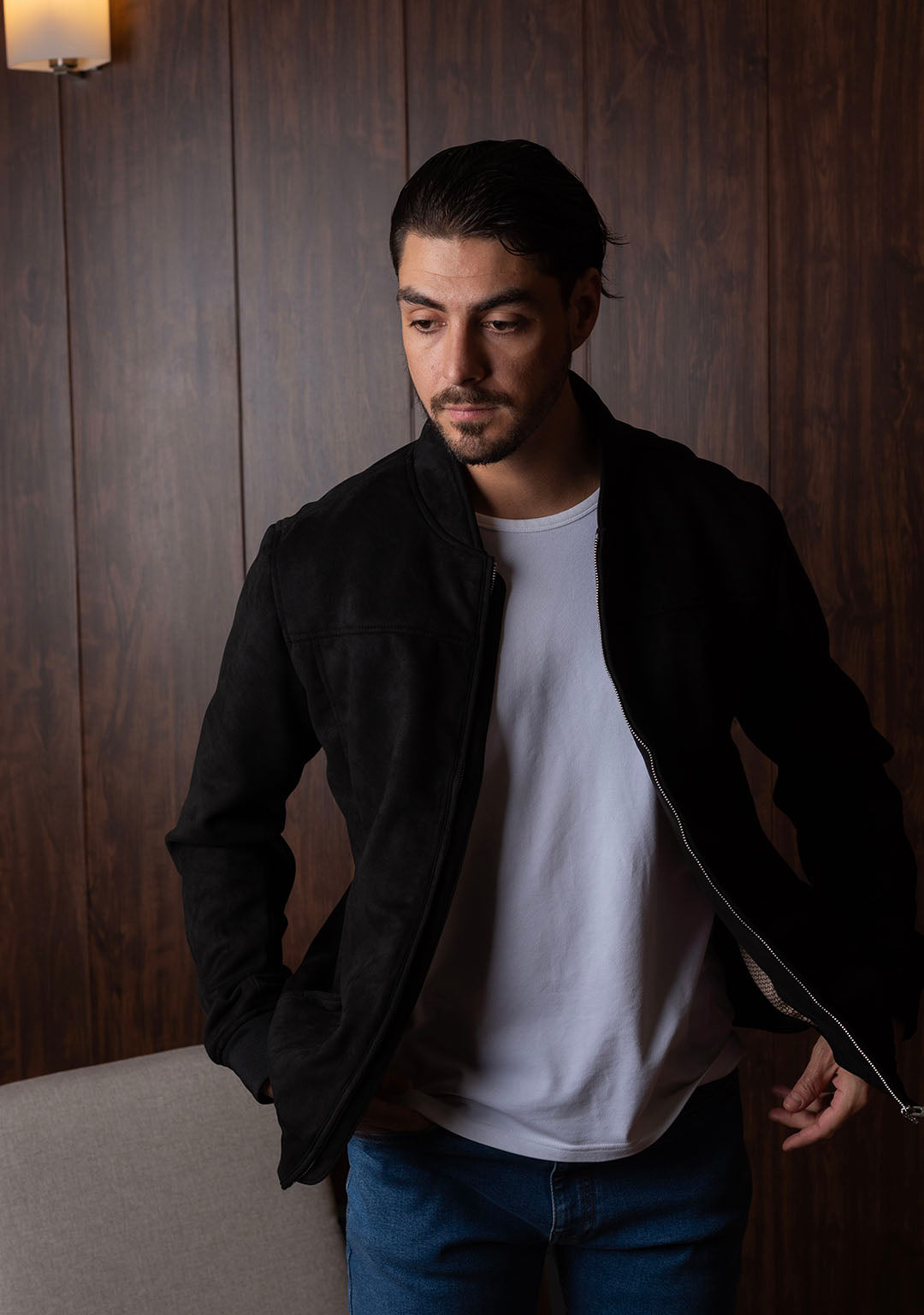 The Suede Jacket in Black