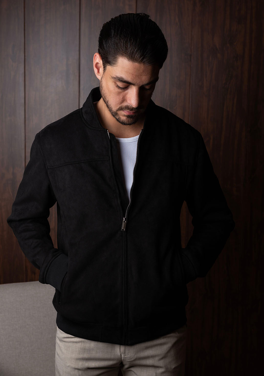 The Suede Jacket in Black