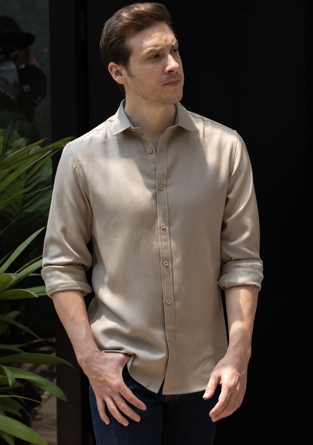 Tencel™ Shirt in Vintage Khakhi