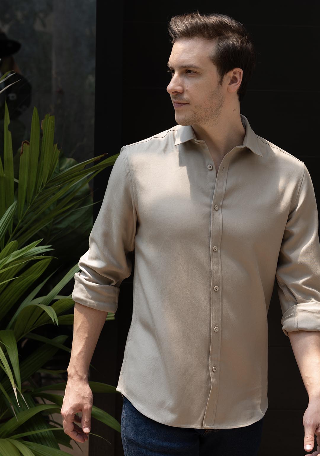 Tencel™ Shirt in Vintage Khakhi