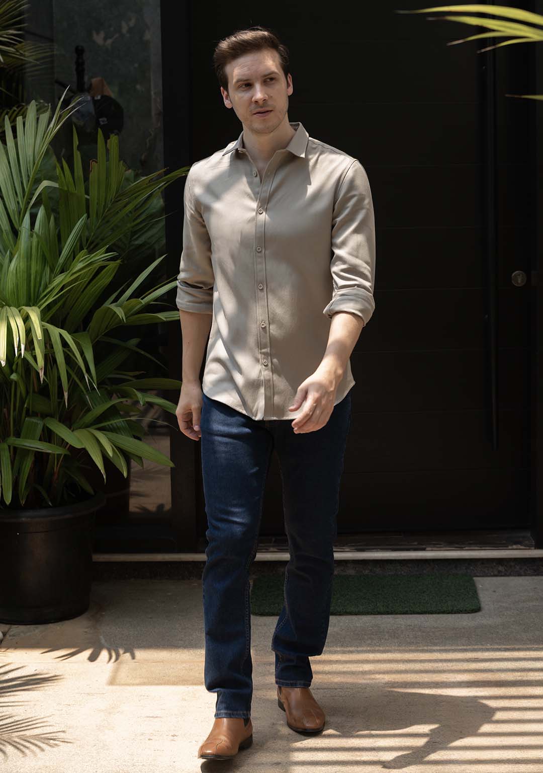 Tencel™ Shirt in Vintage Khakhi