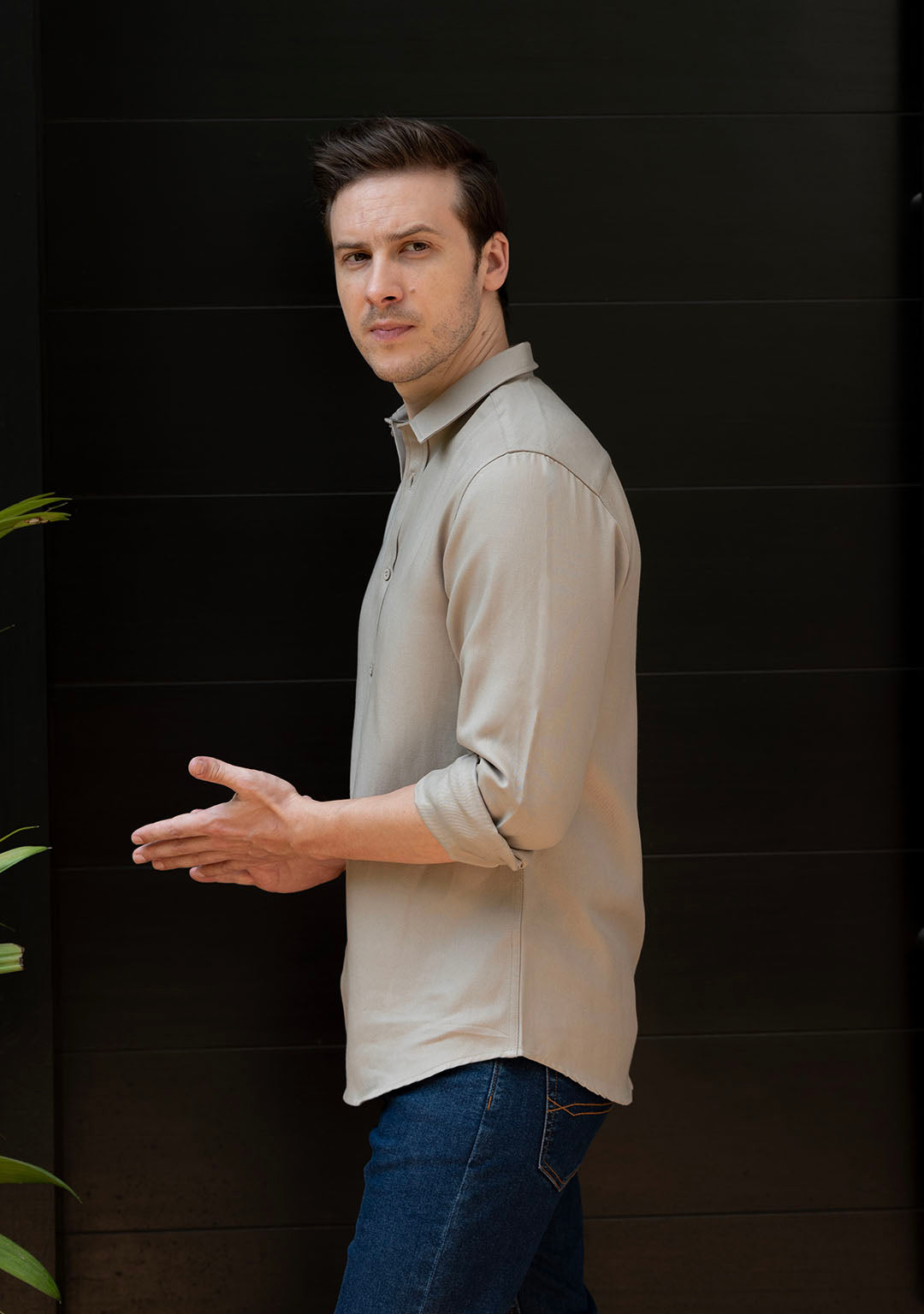 Tencel™ Shirt in Vintage Khakhi
