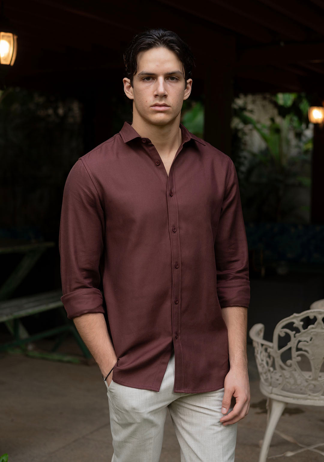 Tencel™ Shirt in Bitter Chocolate