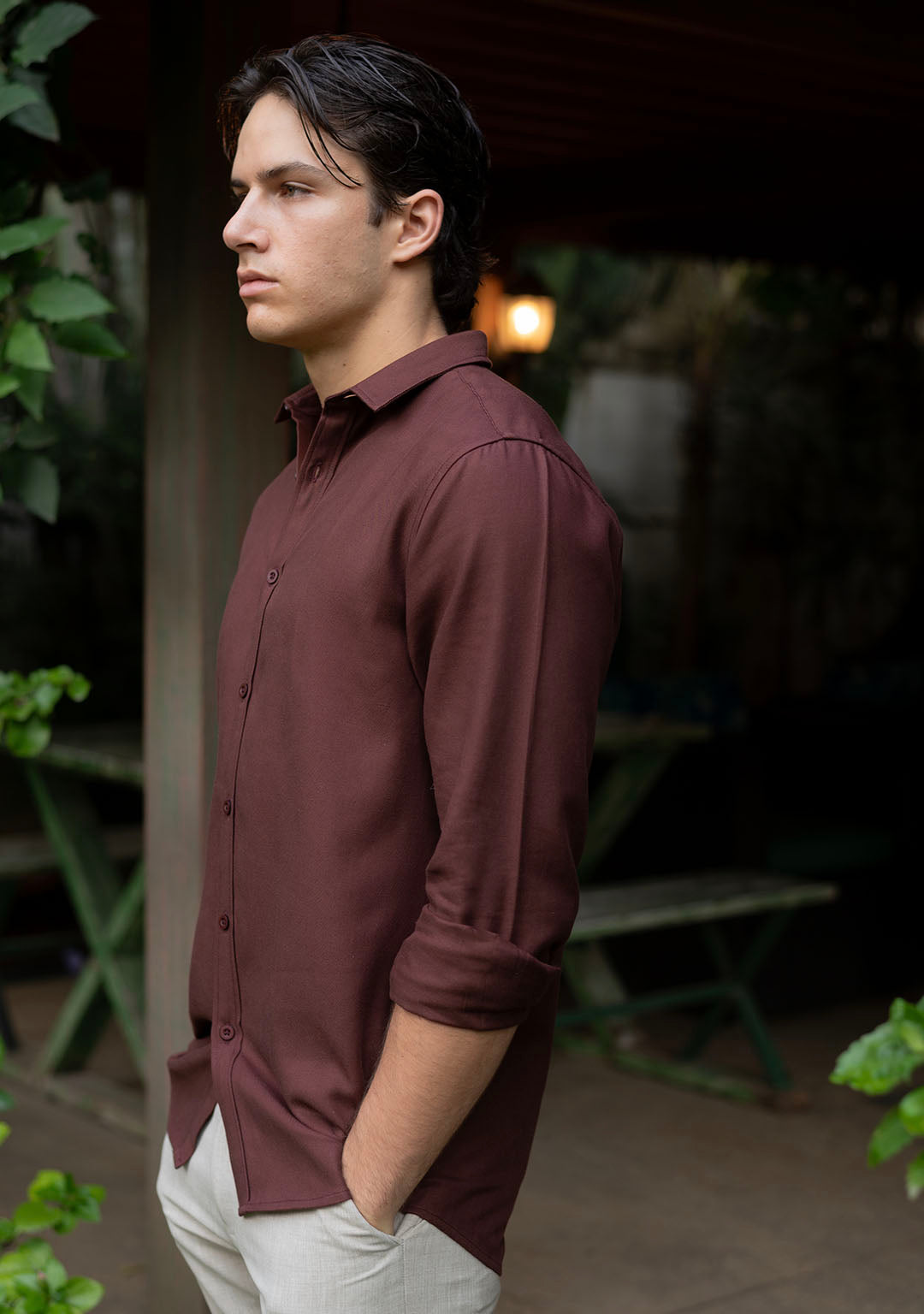 Tencel™ Shirt in Bitter Chocolate