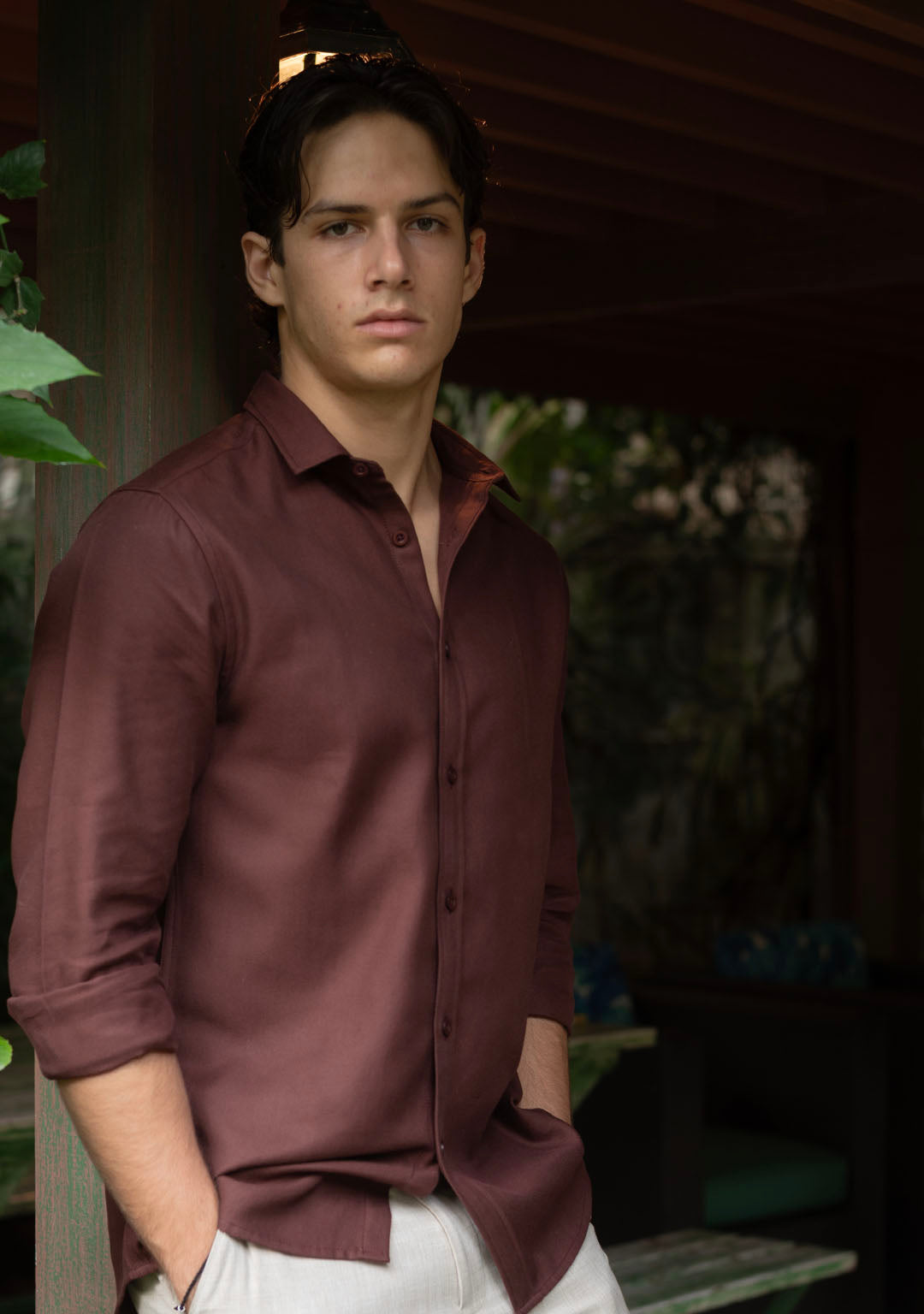 Tencel™ Shirt in Bitter Chocolate