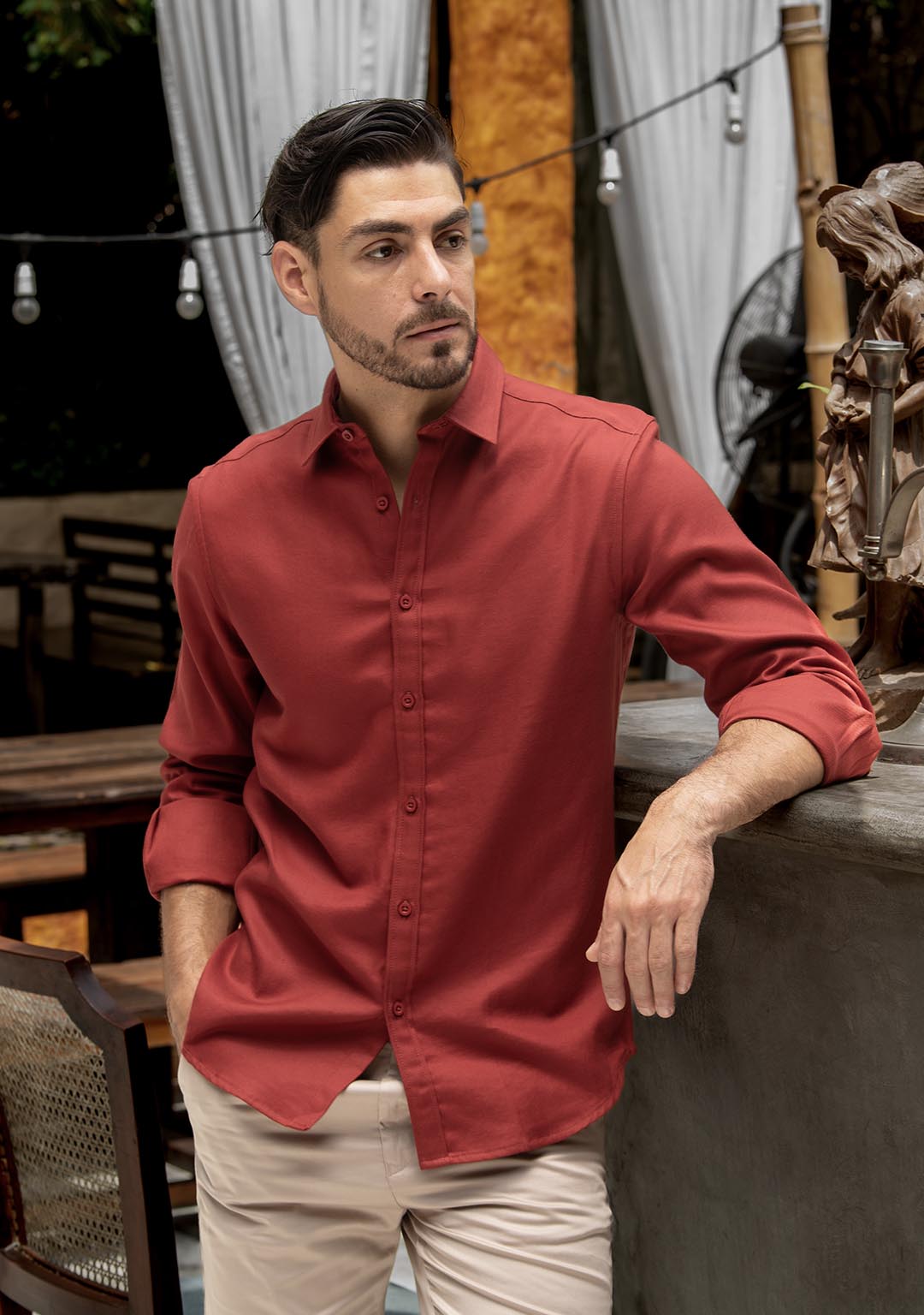 Tencel™ Shirt in Burnt Sienna