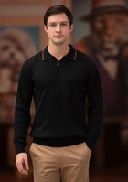 Knit Polo in Black