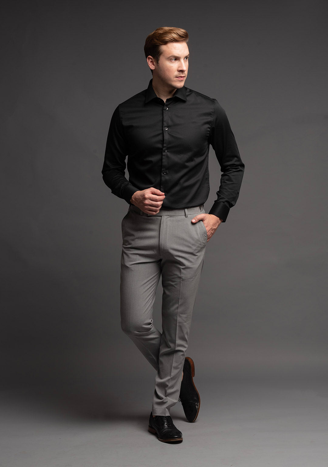 Grey Colour Formal Trousers for Men - Elite Trouser by Aristobrat