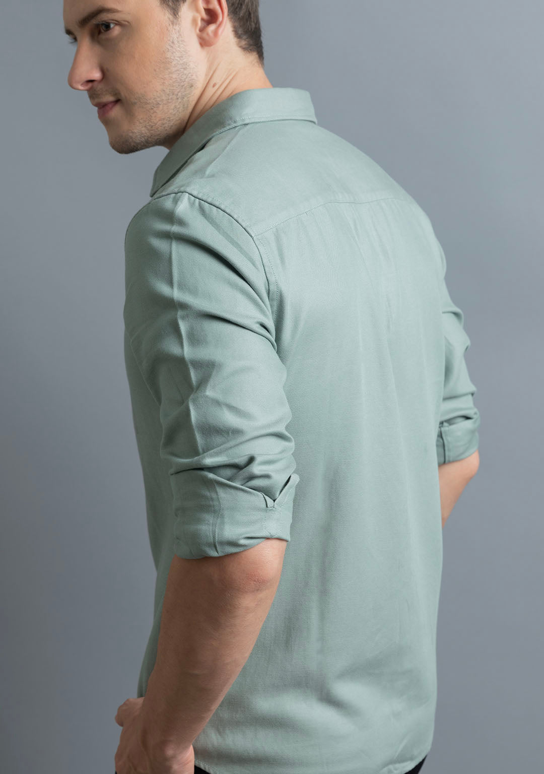 Buy Men's Tencel Shirt in Sage Green