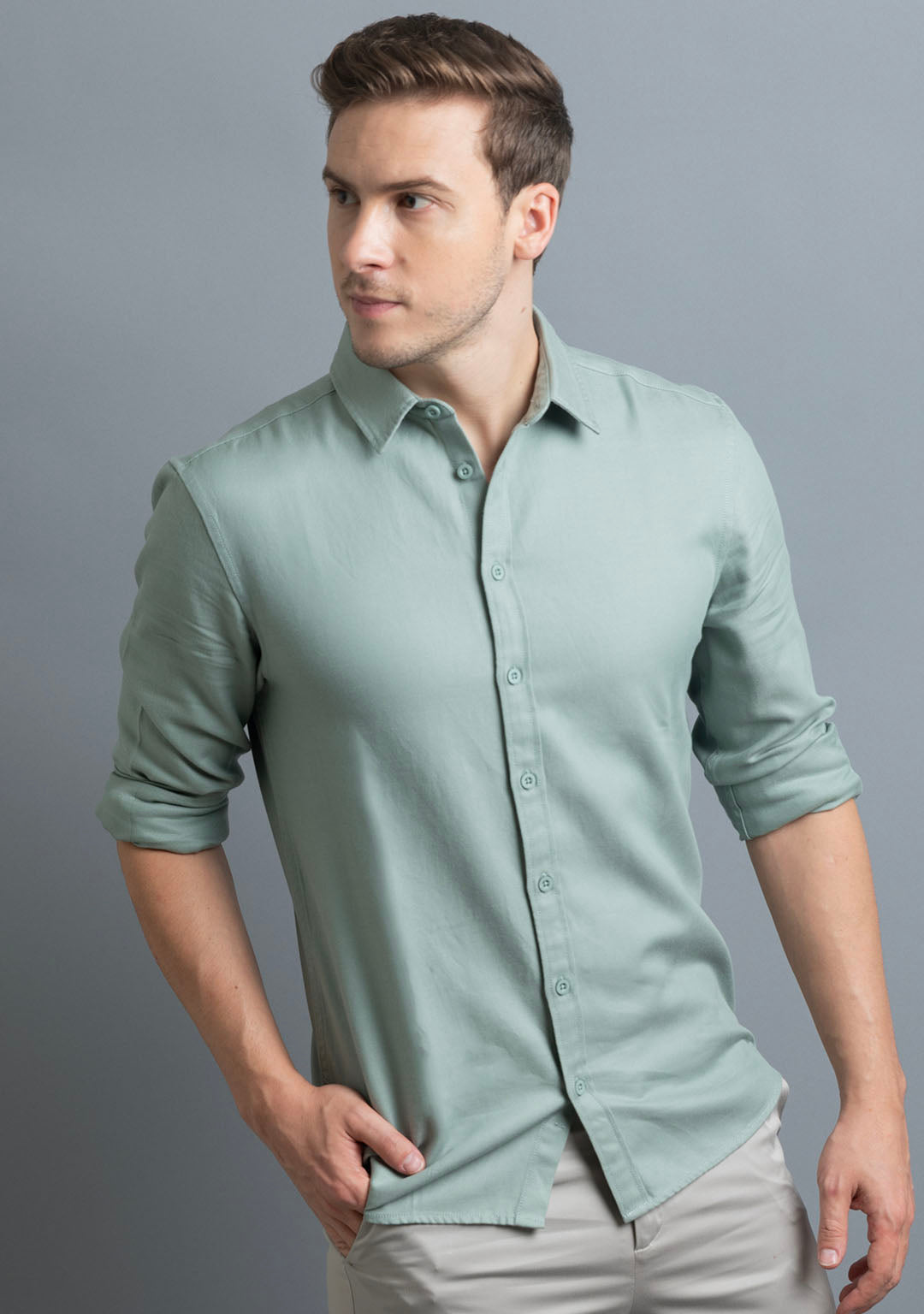Buy Tencel™ Shirt in Sage Green